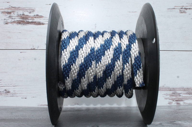 Navy and Silver Solid Braided Multifilament Polypropylene Rope From Troyer Rope Co