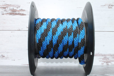 Blue and Black Solid Braided Multifilament Polypropylene Rope From Troyer Rope Company