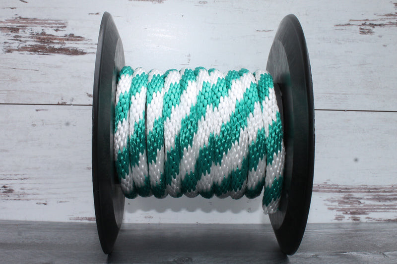 Teal and White Solid Braided Multifilament Polypropylene Rope From Troyer&