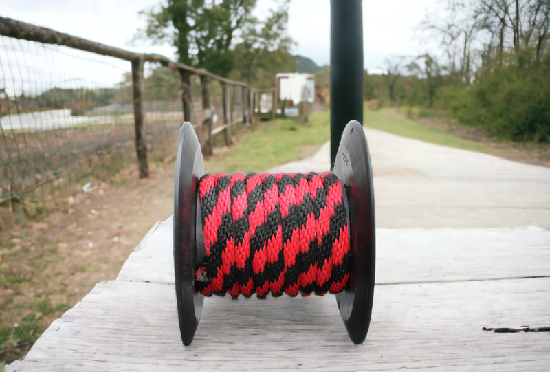 Red and Black Solid Braided Multifilament Polypropylene Rope