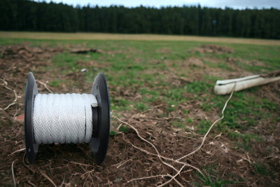 White Solid Braided Multifilament Polypropylene Rope in the field