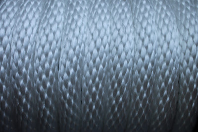 Close up of the White Solid Braided Multifilament Polypropylene Rope