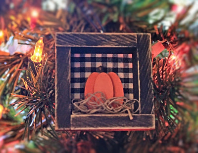 Handmade Mini Framed Pumpkin Ornament