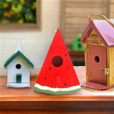 Don't miss this Handcrafted Watermelon Shaped Birdhouse only available at Harvest Array! A great addition to your birdhouse collection.