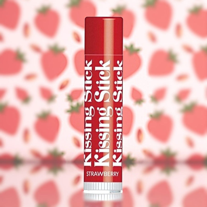 Strawberry Vintage Kissing Sticks Flavored Lip Balm. Order Now at harvestarray.com.