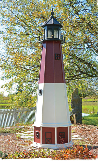 8 Foot Amish Made Poly Lighthouse - Barnegat - Base not included
