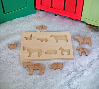 Wooden Farm Animal Puzzle is great for learning.