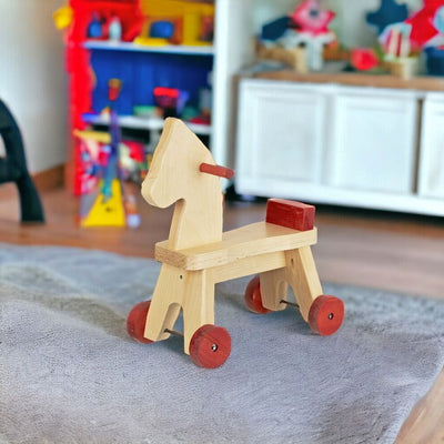 Amish Made Wooden Toy Riding Horse at Harvest Array