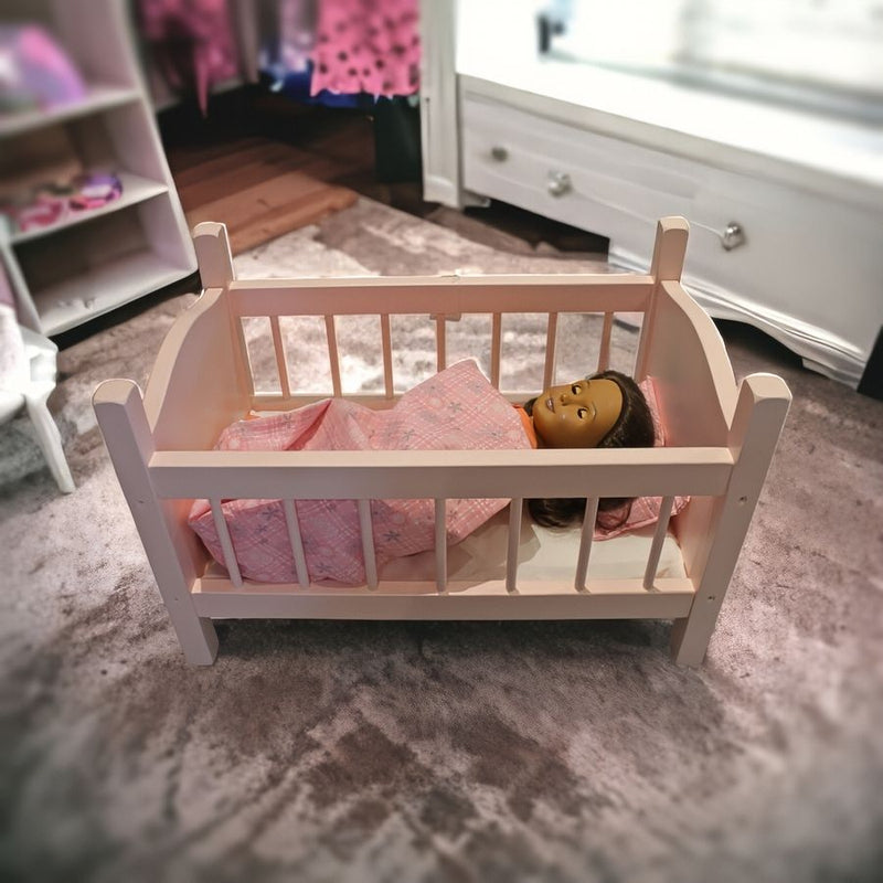 Wooden 25 Inch Length Baby Doll Crib