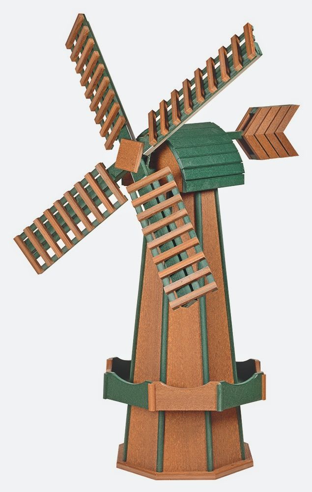 Large Cedar and Green Windmill Made of Poly by Beaver Dam
