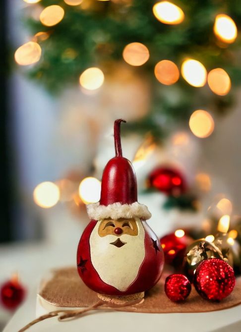 Santa Mini Gourd from Meadowbrooke Gourds. Made in America.