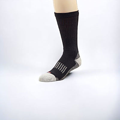 Men's Black Cotton Crew Socks Size L/XL. Made in America.