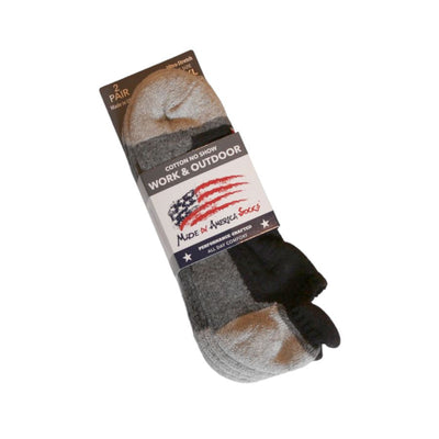 Men's Cotton Black No Show Work Socks L/XL - 2 Pack by Made in America Sock Company. Available at Harvest Array.