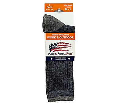 Men's Merino Wool Crew Socks - Size M/L - Charcoal and Bean Taupe