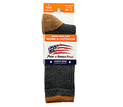 Charcoal and Beachfire Men's Wool Socks