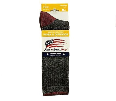 Charcoal with Cardinal accents, Men's Merino Wool Crew Socks - Size M/L