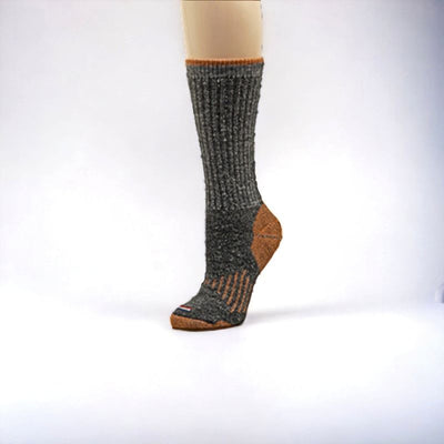 Gray with Beachfire (orange) accents men's wool sock. Made in America.