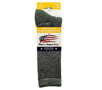 Gray with Bean Olive accents men's wool socks
