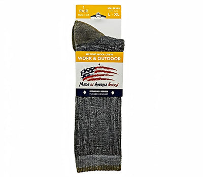 Pacage of one pair of Gray with coyote Brown accents men's wool socks