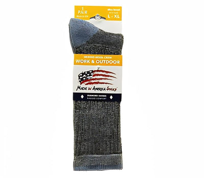 Package of Gray with Denim colored accents men's wool socks