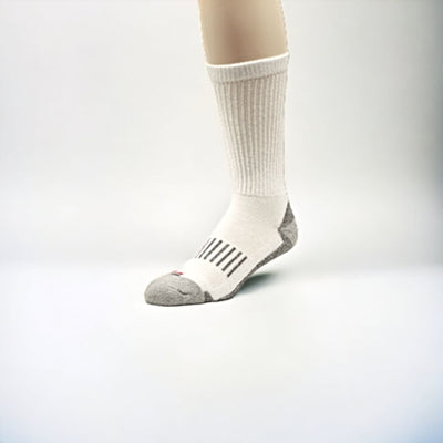 Men's White Cotton Crew Socks Size L/XL. Made in America.