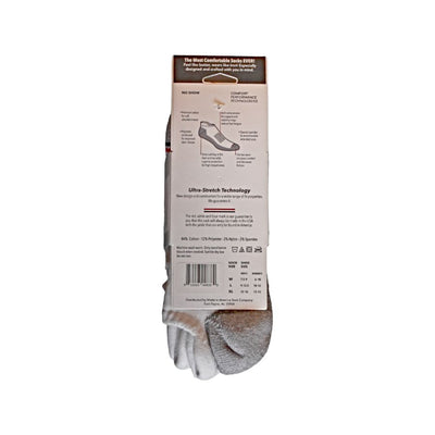 Back of package of Men's Cotton White No Show Work Socks L/XL - 2 Pack 