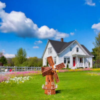 Add rustic charm to your outdoor decor with Harvest Array's Small Cedar Windmill. 