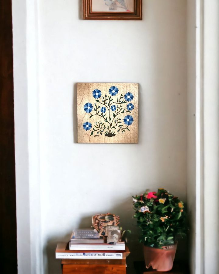 This beautiful hand painted Folk Art Piece will look great in a small space.