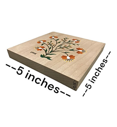 Size of Orange Flower Plaque is 5"x5"x0.5"