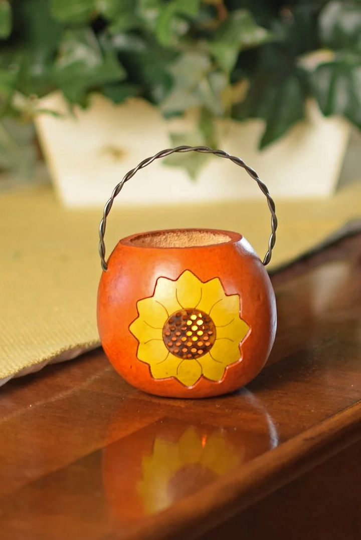 The Sunflower Basket can be lit by purchasing a battery operated tea light.