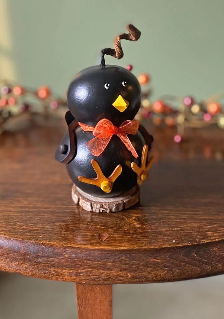Colson the Crow Gourd Halloween Decoration available at harvestarray.com