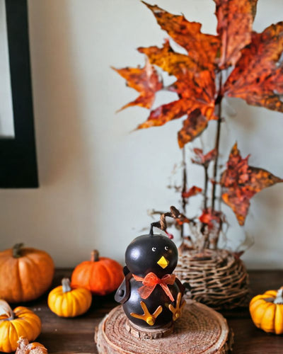 Colson the Crow Gourd Halloween Decoration will be a cute addition to your Halloween decor this year.