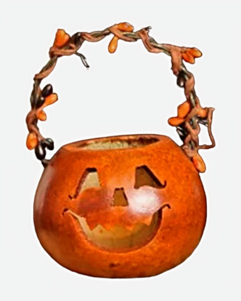 Party Treat Jack Basket Gourd is approximately 3” in diameter and 4" tall.