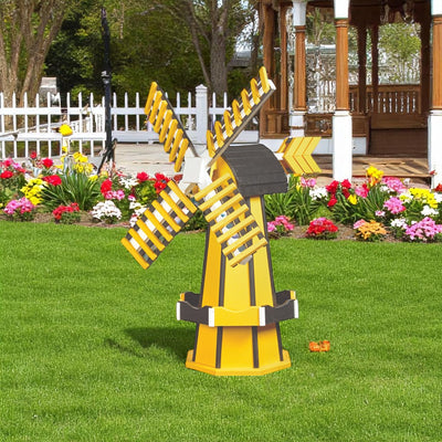 Poly Medium Sized Windmill  - Black and Gold