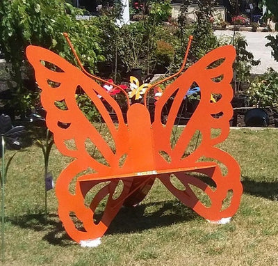 Large Orange design A Butterfly Bench