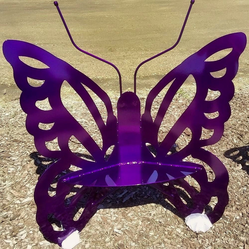 Small Purple Metal Butterfly Bench, design A