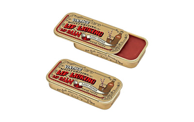 Open and Closed Vintage Slider Tins of Miss Pepper Lip Licking Lip Balm
