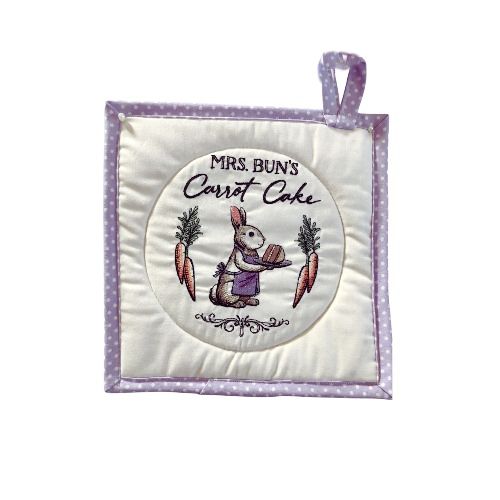 Adorable Mrs. Buns potholder available at harvestarray.com.