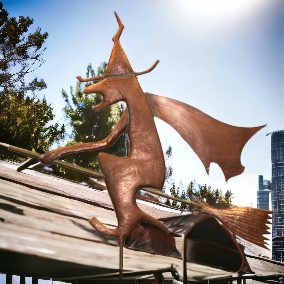 Hand hammered Witch Copper Weathervane