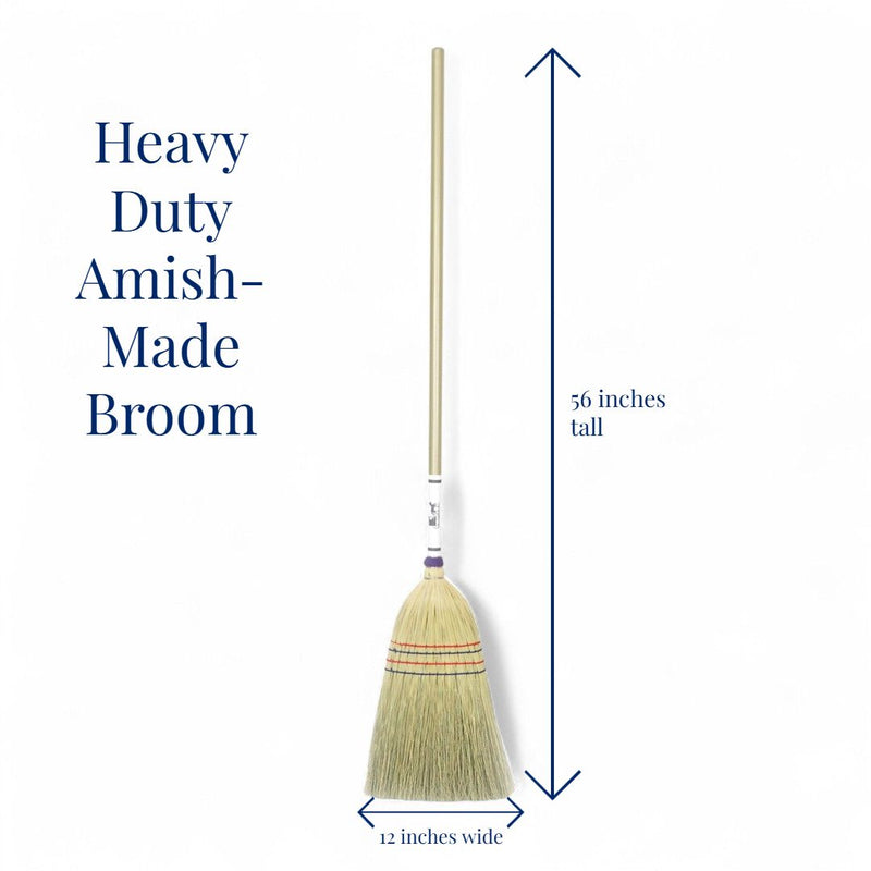 Dimensions of our Stoltzfus Heavy Duty Broom. Available at Harvest Array&