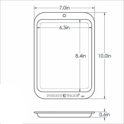 Dimensions of the Nordic Ware Compact Ovenware Baking Sheet