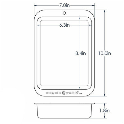 Dimensions of the Nordic Ware Compact Ovenware Rectangular Baker