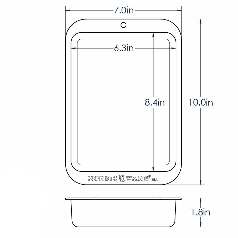 Dimensions of the Nordic Ware Compact Ovenware Rectangular Baker