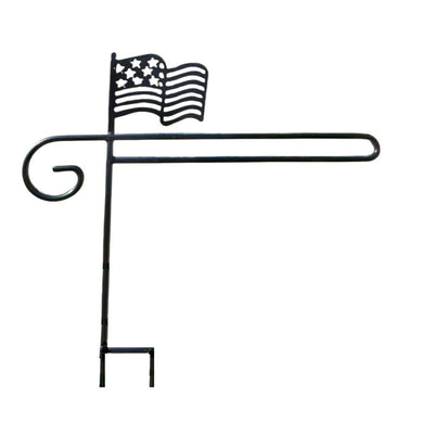 Garden Flag Holders with Decorative American Flag Emblem