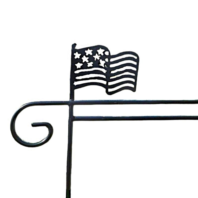 Garden Flag Holders with Decorative American Flag Emblem