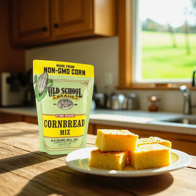 Old School Brand Cornbread Mix is naturally gluten free. Purchase online today at harvestarray.com.