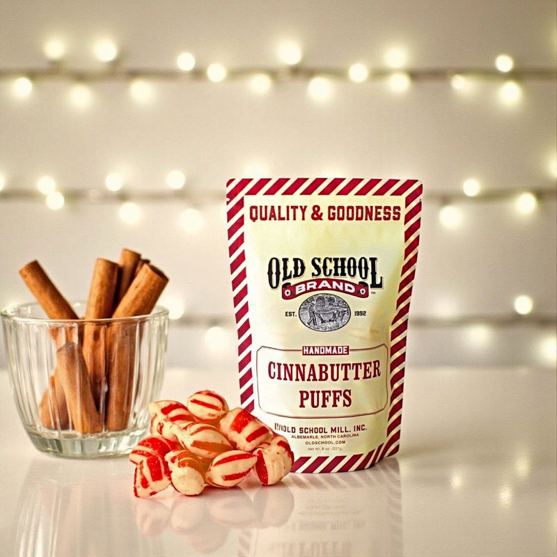 Cinnabutter Puffs nostalgic candies from Old School Brands are now available for online purchase at harestarray.com.