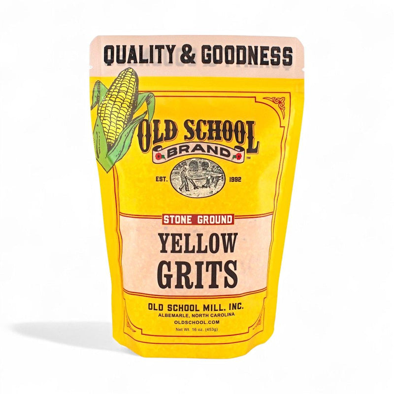 Old school Brand Stone Ground Yellow Grits come in a 16 oz bag from Harvest Array.