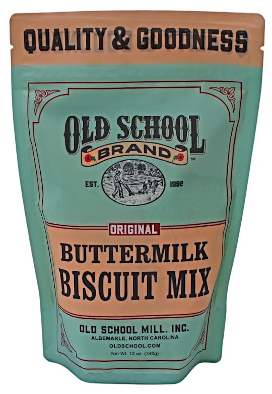 Old School Brand Buttermilk Biscuit Mix for Harvest Array made in North Carolina.