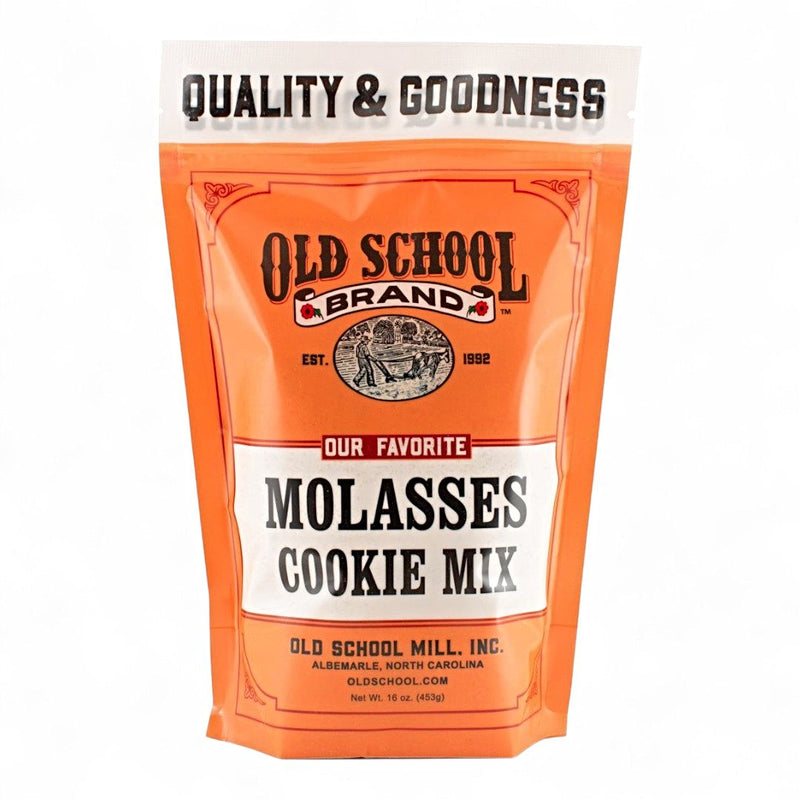 16 oz. Package of Old School Brand Molasses Cookie Mix. Available for online purchase from Harvest Array.